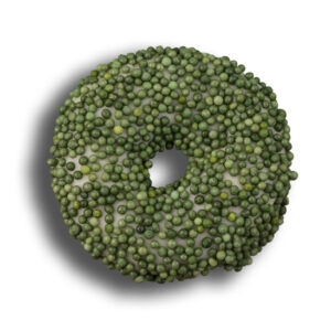 Kerstkransje Groene spikkels, WIT, KLEIN FORMAAT